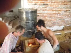 Auto-construction poêle de masse, rocket-stove 2