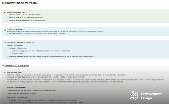 Accompagnement pas-à-pas Permaculture Design