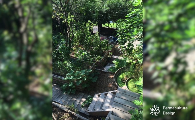 Design en permaculture d’un petit jardin de ville.